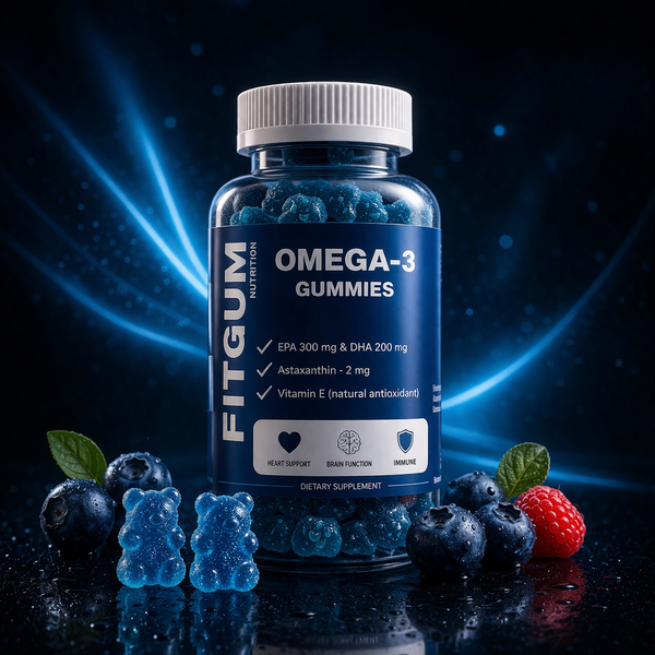 Fitgum Oméga-3 Gummies – Cerveau, Cœur & Concentration
