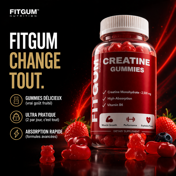 Fitgum Créatine Gummies – Force & Performance sans shaker