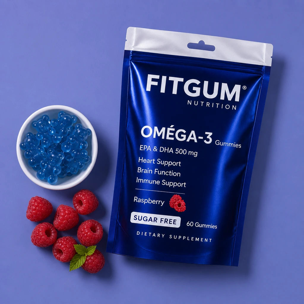 Fitgum Oméga-3 Gummies – Cerveau, Cœur & Concentration